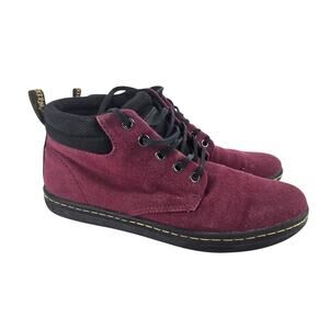Dr. Martens Burgundy Maroon Combat High Top Canvas Sneakers Womens 9L Lace Up